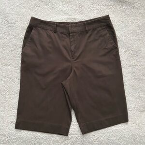 Chaps Brown Flat Front Shorts Classic Fit